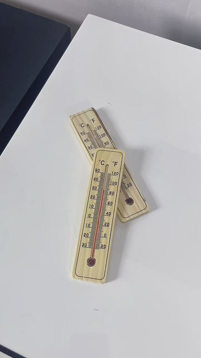 SOL 2pk Traditional Wooden Thermometer – Indoor & Outdoor Wall Temperature Gauge For Home, Garden, Greenhouse, Nursery, Office Or Patio – Accurate Wooden Thermometers For Room & Outdoor Monitoring