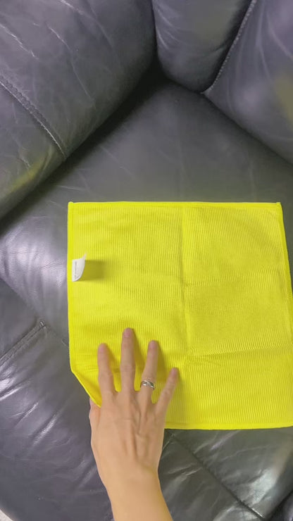 Microfibre Yellow Glass Cleaning Cloths | Kitchen Bar Dish | 15 Pack