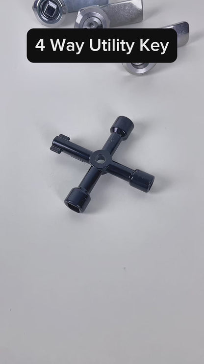 4-Way Utility Key | Multifunctional Meter & Cabinet | Anti-Rust Steel