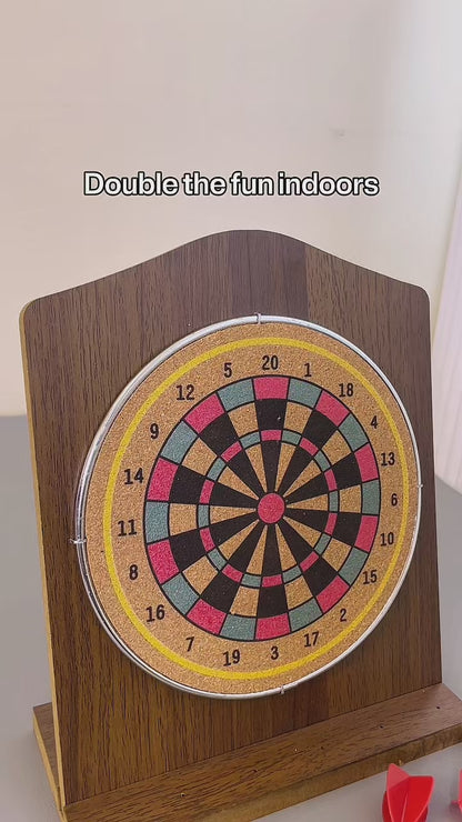 SOL Desktop Wooden Dart Board Set - Compact Tabletop Game for Ages 14+