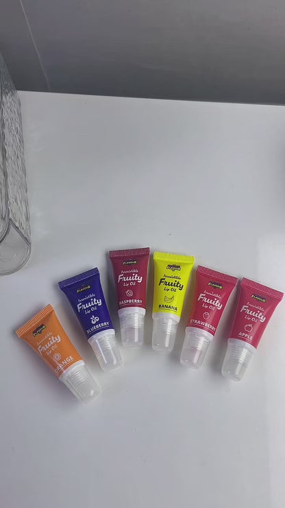 Lip Oil Fruit Set | Hydrating Clear Gloss Balm | 6 Pack