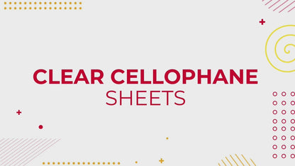 6-12pk Clear Cellophane Sheets 70cm x 50cm Gift Wrap See Through Wrapping Paper