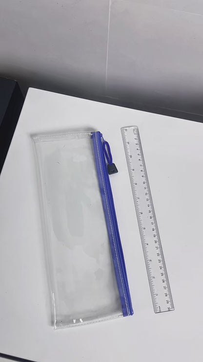 Clear Pencil Case with 30cm Ruler – Large Exam Compliant Set