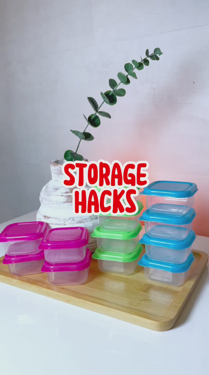12pk Mini Plastic Storage Containers | Clear small boxes Jewelry box Food Pots