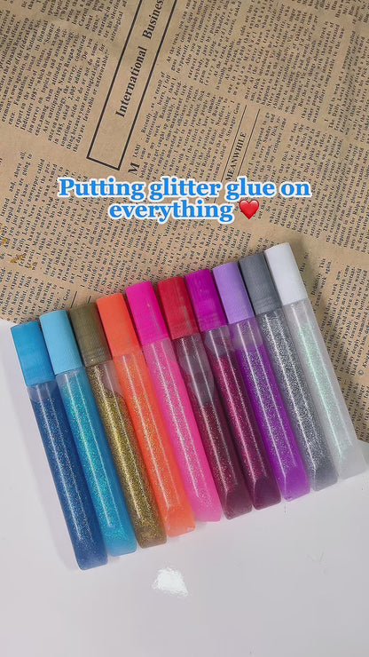 Glitter Glue Pens Set | Art Craft Sparkly Washable Markers | 12 Pack