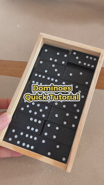 Dominoes Game Set | 28 Piece Travel Toy in Wooden Box