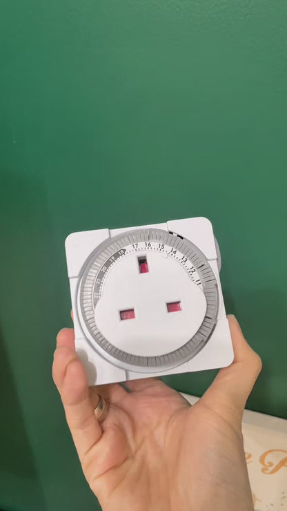 24 Hour Segment Timer Switch Mains Plug Mechanical Clock Energy Saver