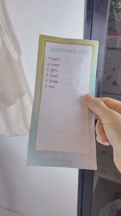 Magnetic Shopping List Pad | Fridge Memo Planner | 80 Pages