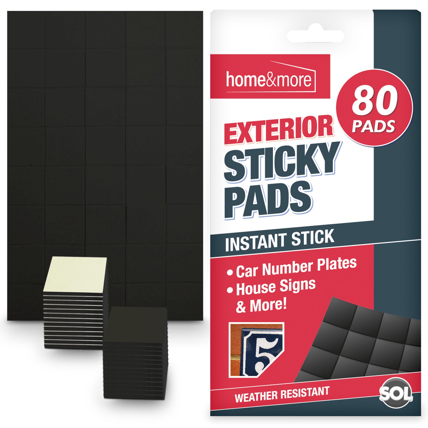 80-320 Exterior Sticky Pads | Strong Double Sided Self Adhesive Outdoor Mounting