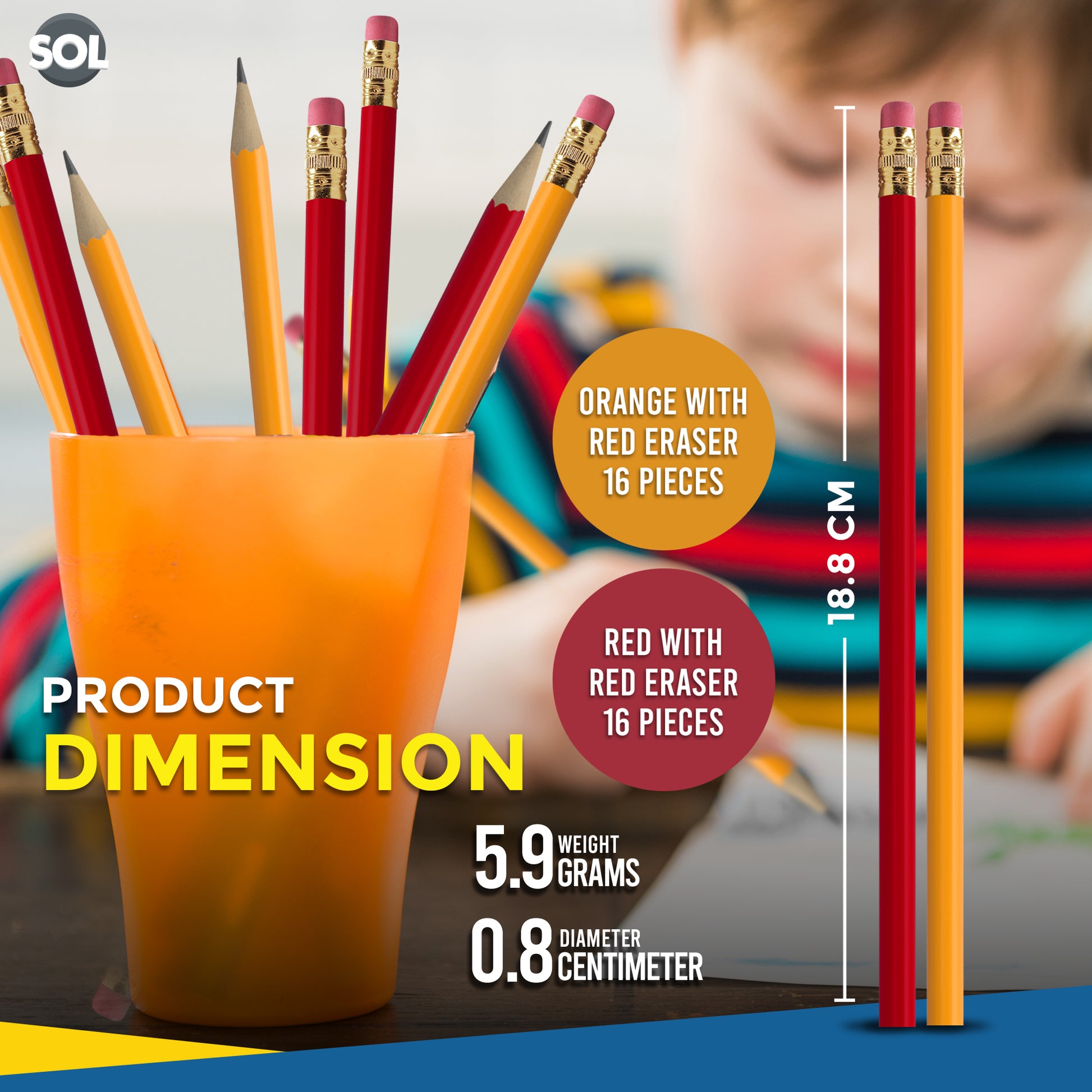 32-96 Strong HB Pencils with Eraser Rubber Tips Office School Drawing Art Craft