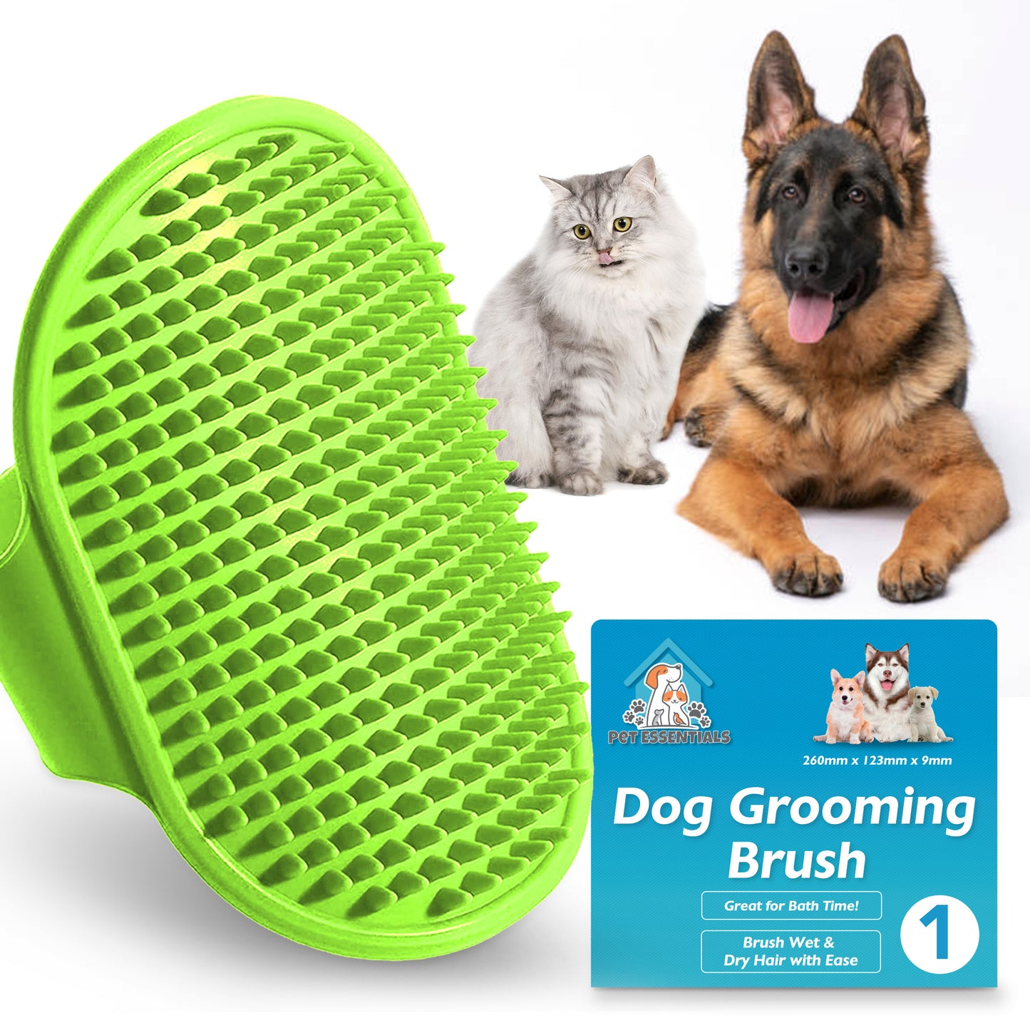 Dog Grooming Mitt Pet Glove Brush | Cat Fur Hair Remover Deshedding Hand Massage
