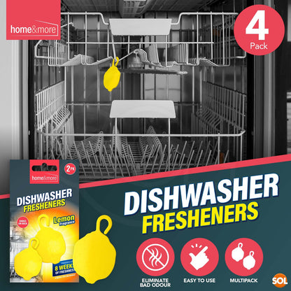 4pk Dishwasher Freshener Lemon Fragrance Control Washes Scent Deodoriser Cleaner