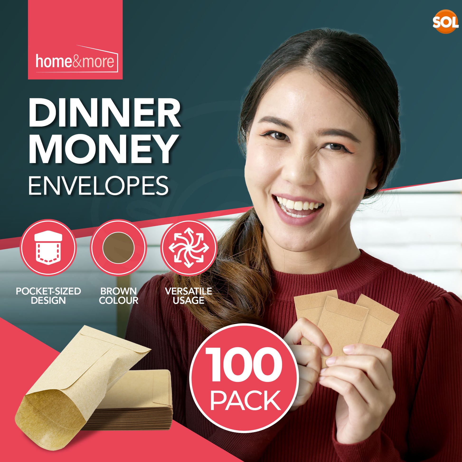 Small Brown School Dinner Money Envelopes 80gsm Wages Seed Beads Coin Petty Cash