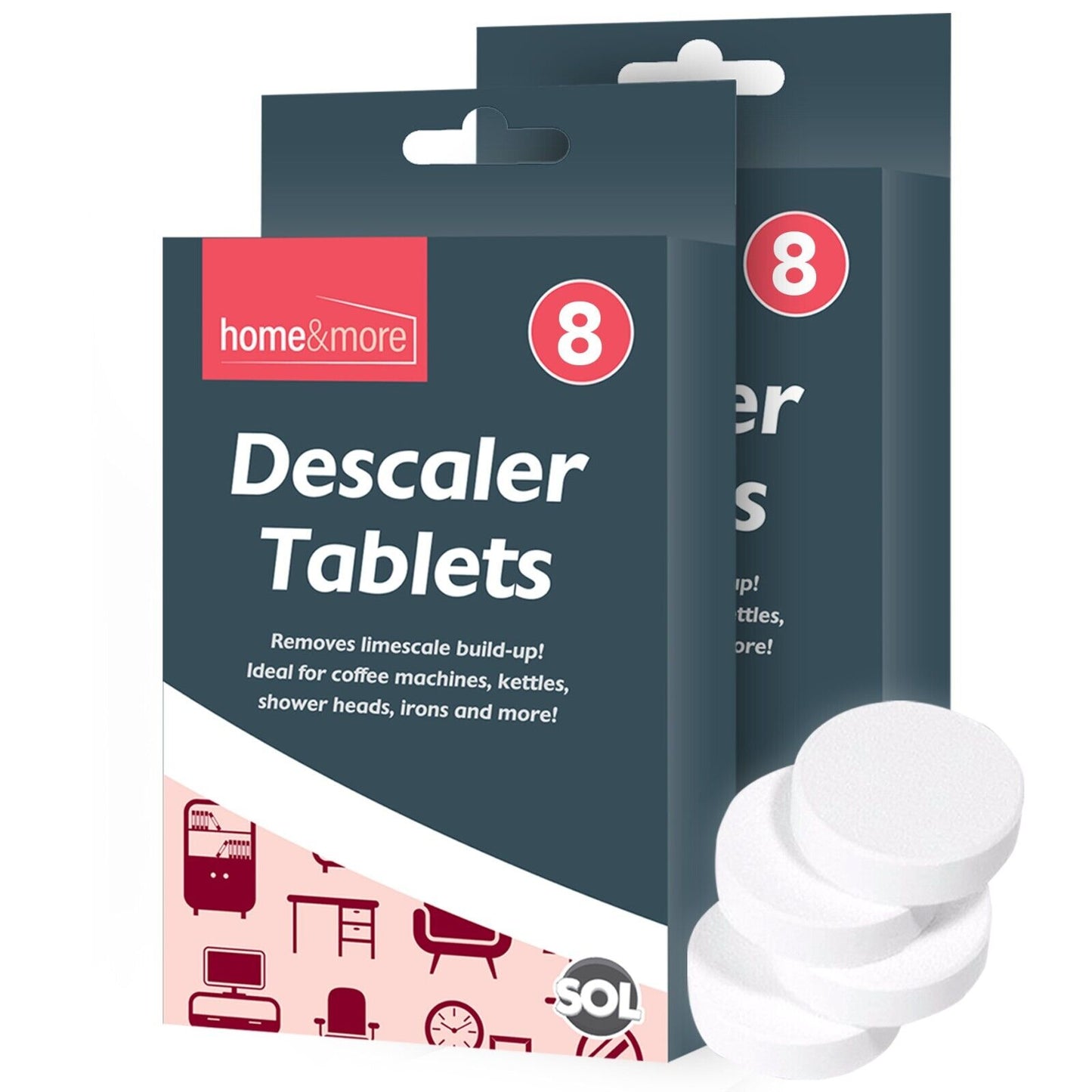 Value pack of descaler tablets for cleaning and limescale prevention