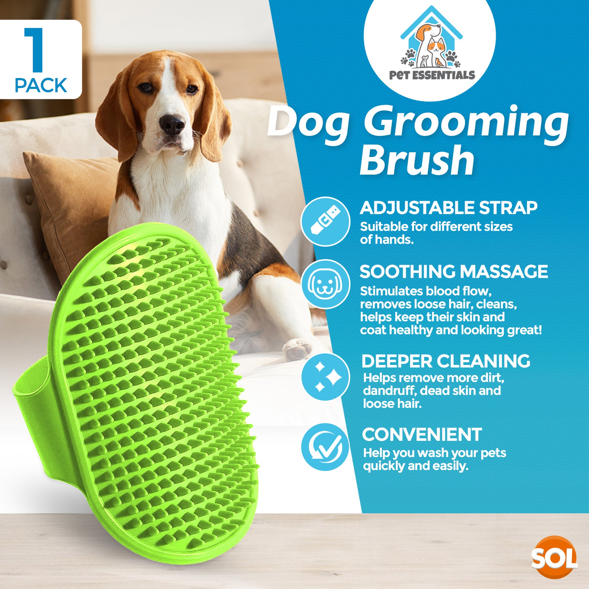 Dog Grooming Mitt Pet Glove Brush | Cat Fur Hair Remover Deshedding Hand Massage