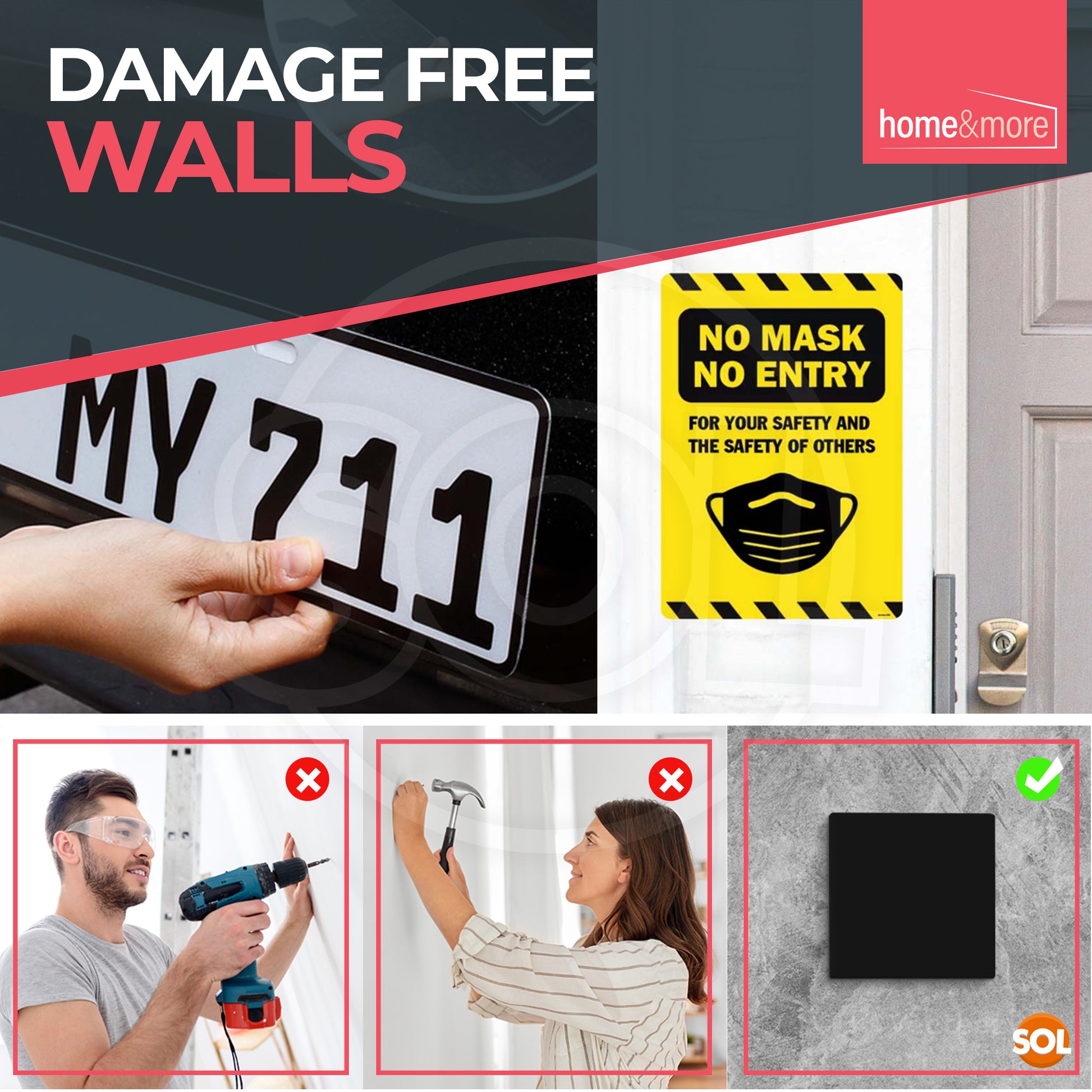 80-320 Exterior Sticky Pads | Strong Double Sided Self Adhesive Outdoor Mounting