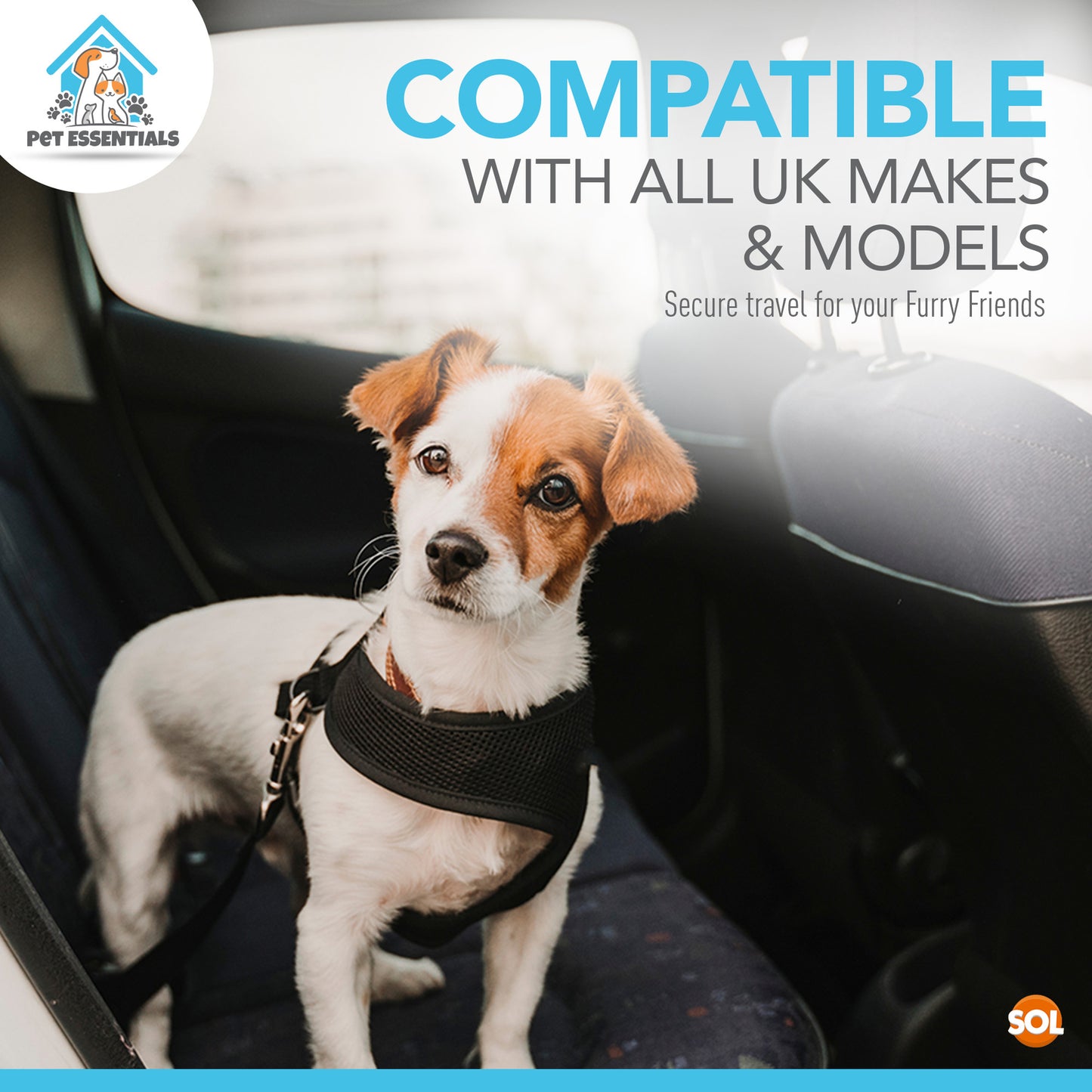 2pk Pet Dog Seat Belt | Adjustable Travel Car Safety Harnesses Lead Restraint