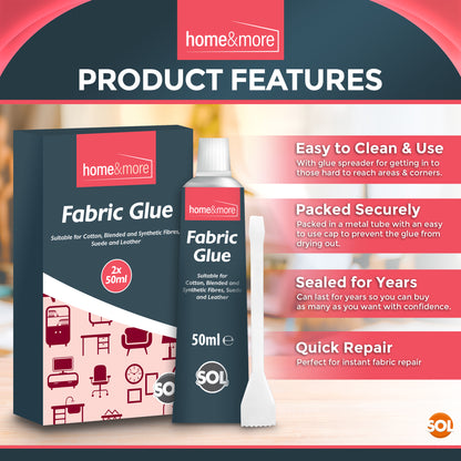 Extra Strong Fabric Glue 50ml | Washable Adhesive Repair Hemming Sewing Textile