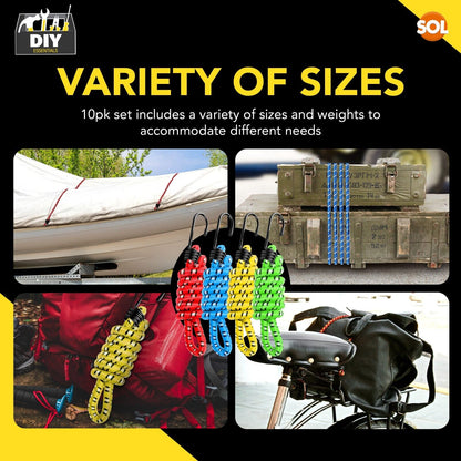 10-40 Heavy Duty Long Bungee Cords 40cm-1M Elastic Luggage Straps with Hooks Car