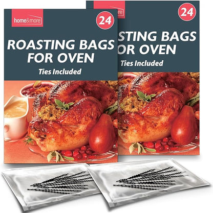 12-48 Large Roasting Bags Chicken Turkey Poultry Meat Fish Oven Cooking 25x38cm